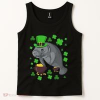 Manatee St Patricks Day Manatees Chubby Mermaid Tank Top thumb 2