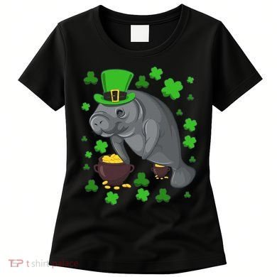 Manatee St Patricks Day Manatees Chubby Mermaid Women's T-Shirt