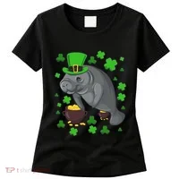 Manatee St Patricks Day Manatees Chubby Mermaid Women's T-Shirt thumb 0