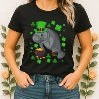 Manatee St Patricks Day Manatees Chubby Mermaid Women's T-Shirt thumb 2