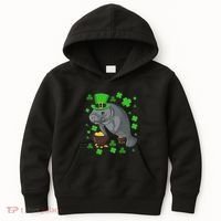 Manatee St Patricks Day Manatees Chubby Mermaid Kids Hoodie thumb 0