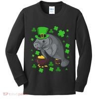 Manatee St Patricks Day Manatees Chubby Mermaid Kids Long Sleeve Shirt thumb 0