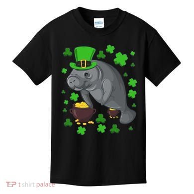 Manatee St Patricks Day Manatees Chubby Mermaid Kids T-Shirt