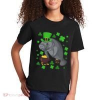 Manatee St Patricks Day Manatees Chubby Mermaid Kids T-Shirt thumb 2