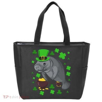 Manatee St Patricks Day Manatees Chubby Mermaid Tote Bag