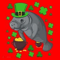 Manatee St Patricks Day Manatees Chubby Mermaid Santa Hat thumb 1