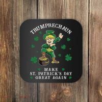 Make St Patricks Day Great Again Trump Leprechaun Coaster thumb 0
