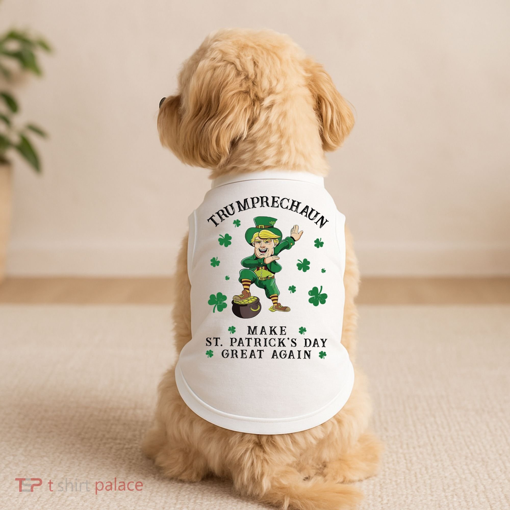 Make St Patricks Day Great Again Trump Leprechaun Doggie Tank