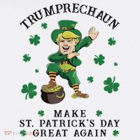 Make St Patricks Day Great Again Trump Leprechaun Doggie Tank thumb 4