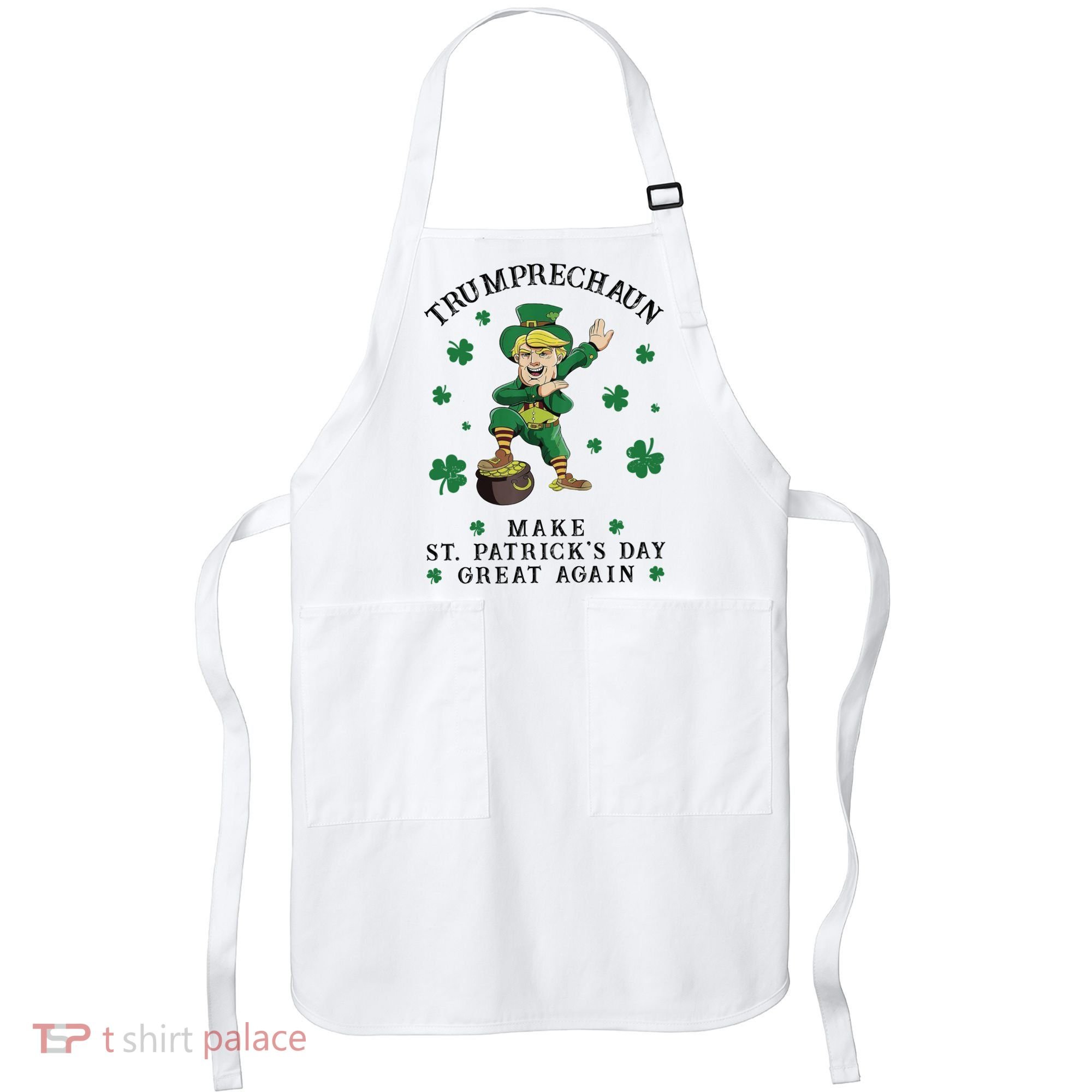 Make St Patricks Day Great Again Trump Leprechaun Apron