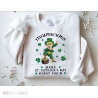 Make St Patricks Day Great Again Trump Leprechaun Sweatshirt thumb 2