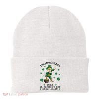 Make St Patricks Day Great Again Trump Leprechaun Beanie thumb 0