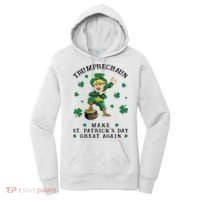 Make St Patricks Day Great Again Trump Leprechaun Women's Hoodie thumb 0