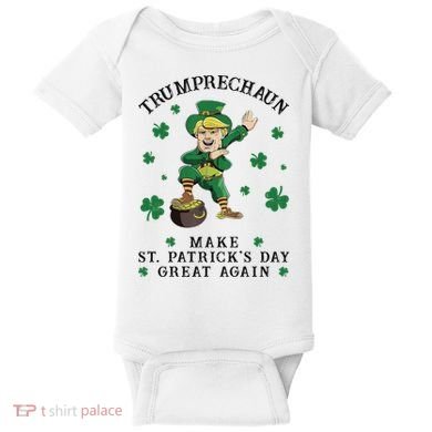 Make St Patricks Day Great Again Trump Leprechaun Baby Bodysuit