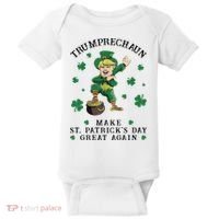 Make St Patricks Day Great Again Trump Leprechaun Baby Bodysuit thumb 0
