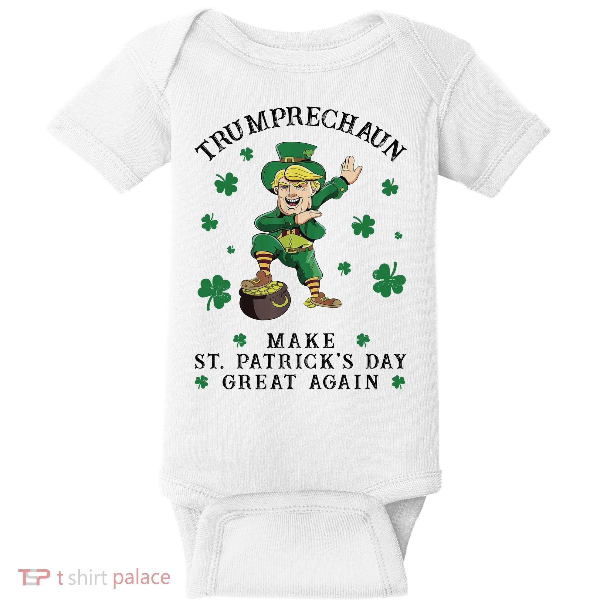 Make St Patricks Day Great Again Trump Leprechaun Baby Bodysuit