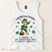 Make St Patricks Day Great Again Trump Leprechaun Tank Top thumb 2