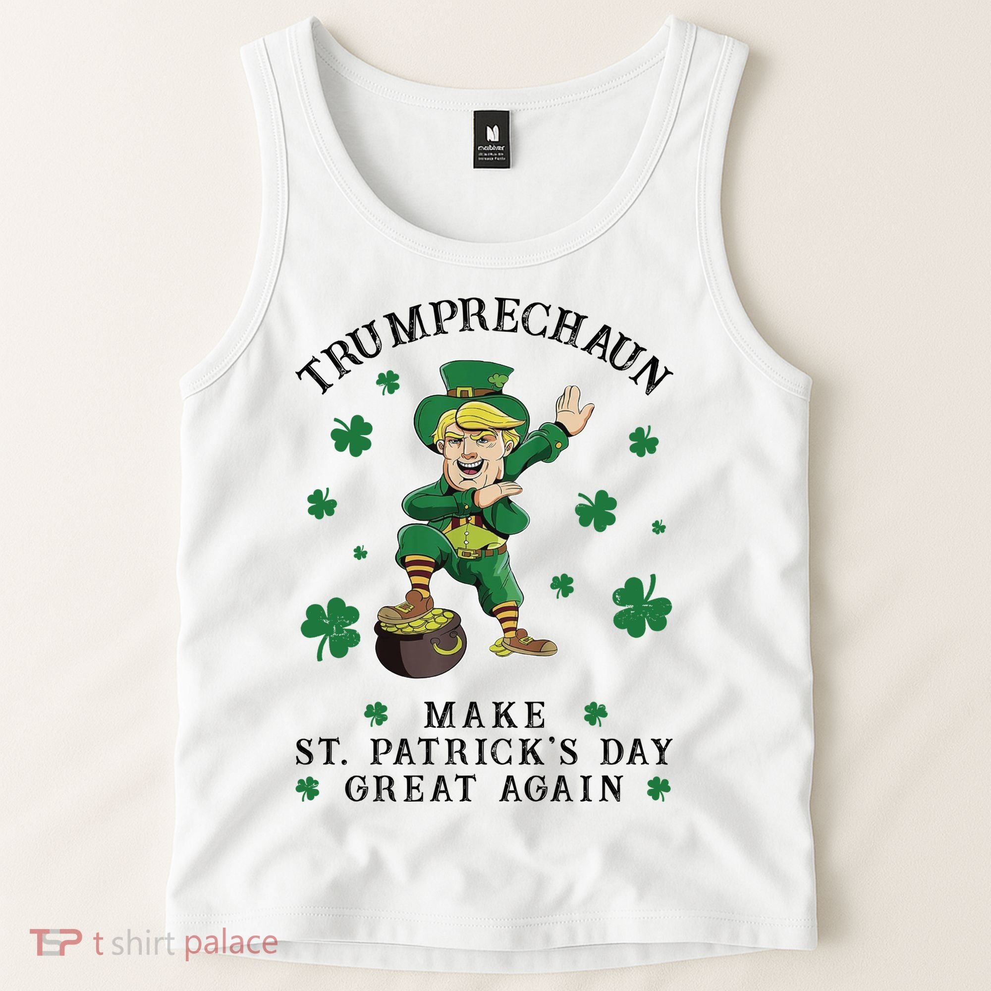 Make St Patricks Day Great Again Trump Leprechaun Tank Top