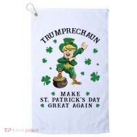 Make St Patricks Day Great Again Trump Leprechaun Golf Towel thumb 0