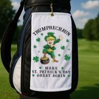 Make St Patricks Day Great Again Trump Leprechaun Golf Towel thumb 2