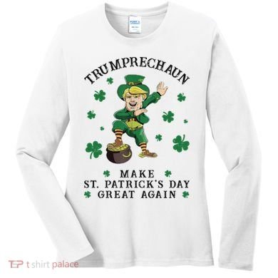 Make St Patricks Day Great Again Trump Leprechaun Women's Long Sleeve Shirt