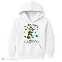 Make St Patricks Day Great Again Trump Leprechaun Kids Hoodie thumb 0