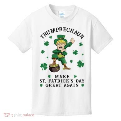 Make St Patricks Day Great Again Trump Leprechaun Kids T-Shirt