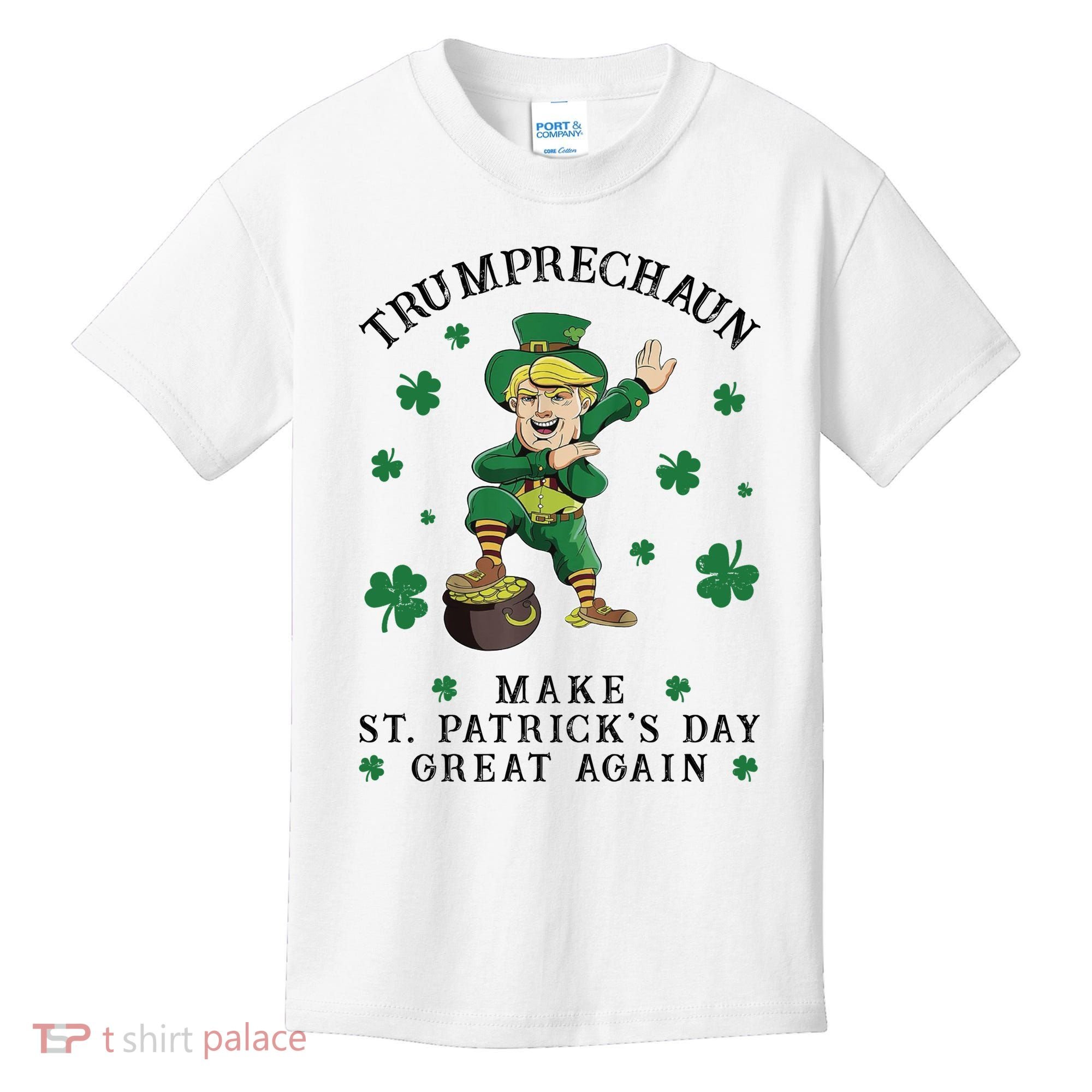 Make St Patricks Day Great Again Trump Leprechaun Kids T-Shirt