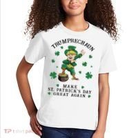 Make St Patricks Day Great Again Trump Leprechaun Kids T-Shirt thumb 2
