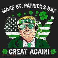 Make St Patrick's Day Great Again Trump Us Flag Irish Clover Gift Women's Sweatshirt thumb 2