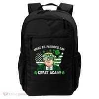 Make St Patrick's Day Great Again Trump Us Flag Irish Clover Gift Backpack thumb 0