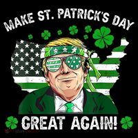 Make St Patrick's Day Great Again Trump Us Flag Irish Clover Gift Women's Hoodie thumb 2