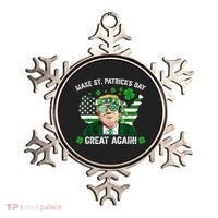 Make St Patrick's Day Great Again Trump Us Flag Irish Clover Gift Ornament thumb 0