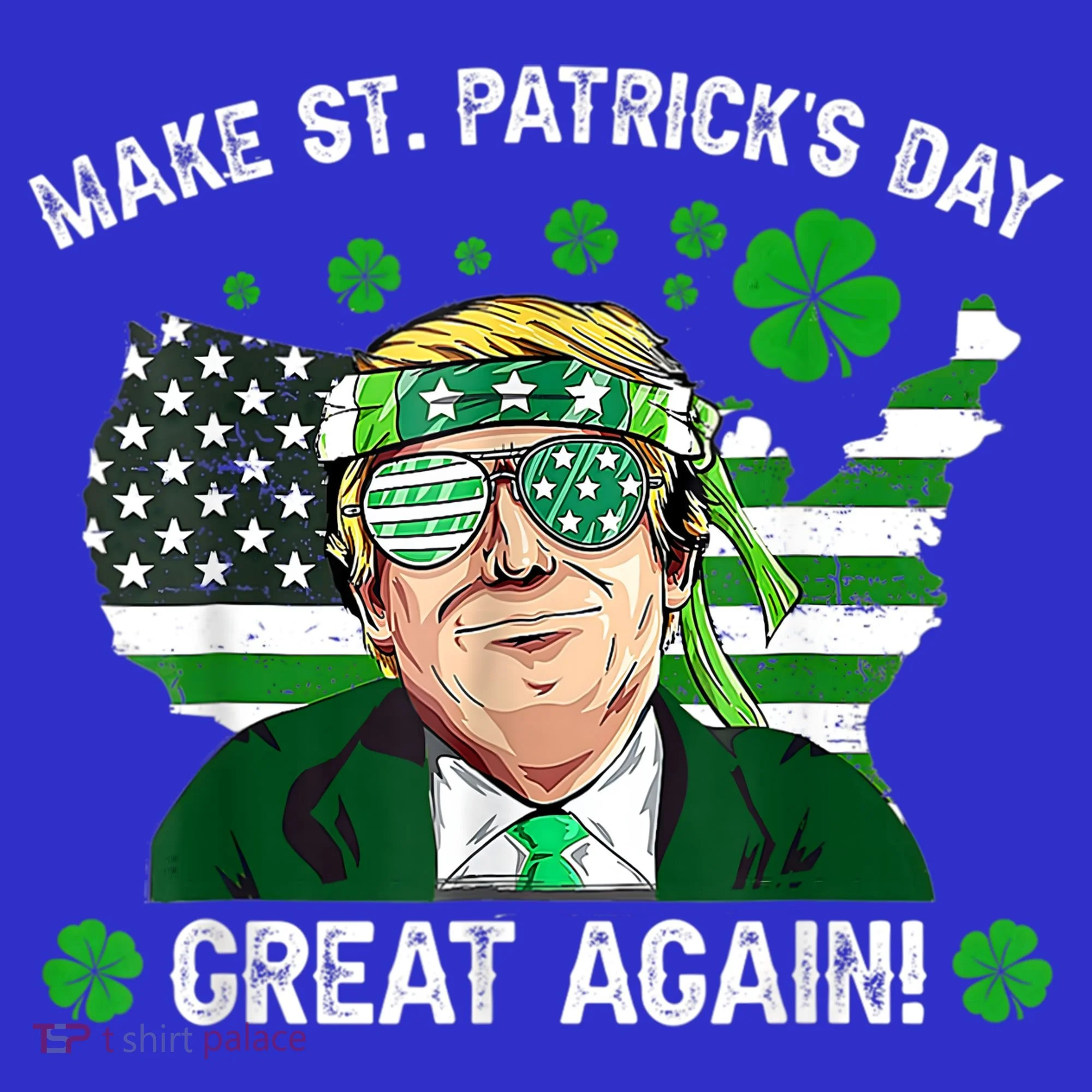 Make St Patrick's Day Great Again Trump Us Flag Irish Clover Gift Hoodie