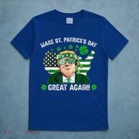 Make St Patrick's Day Great Again Trump Us Flag Irish Clover Gift T-Shirt thumb 5