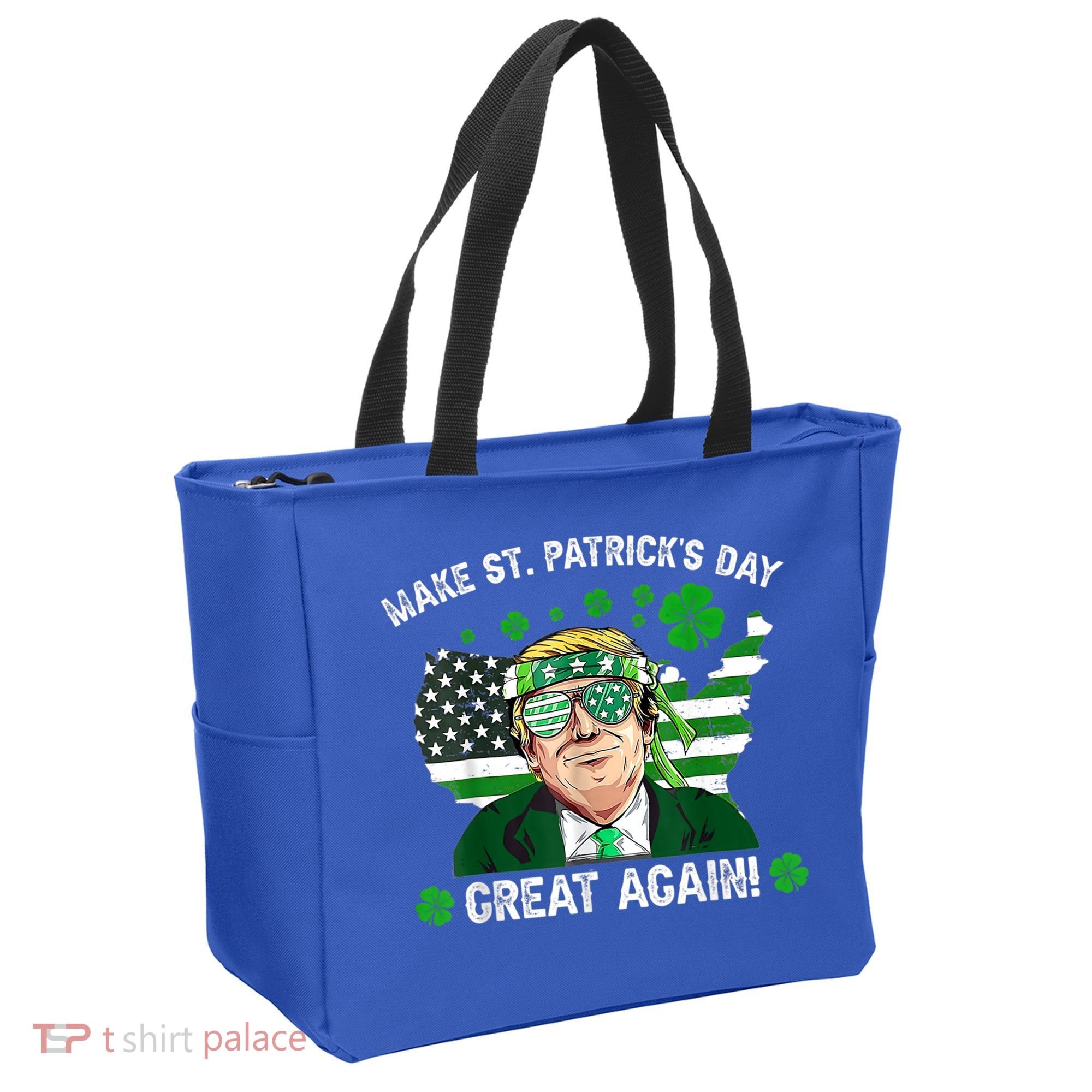 Make St Patrick's Day Great Again Trump Us Flag Irish Clover Gift Tote Bag