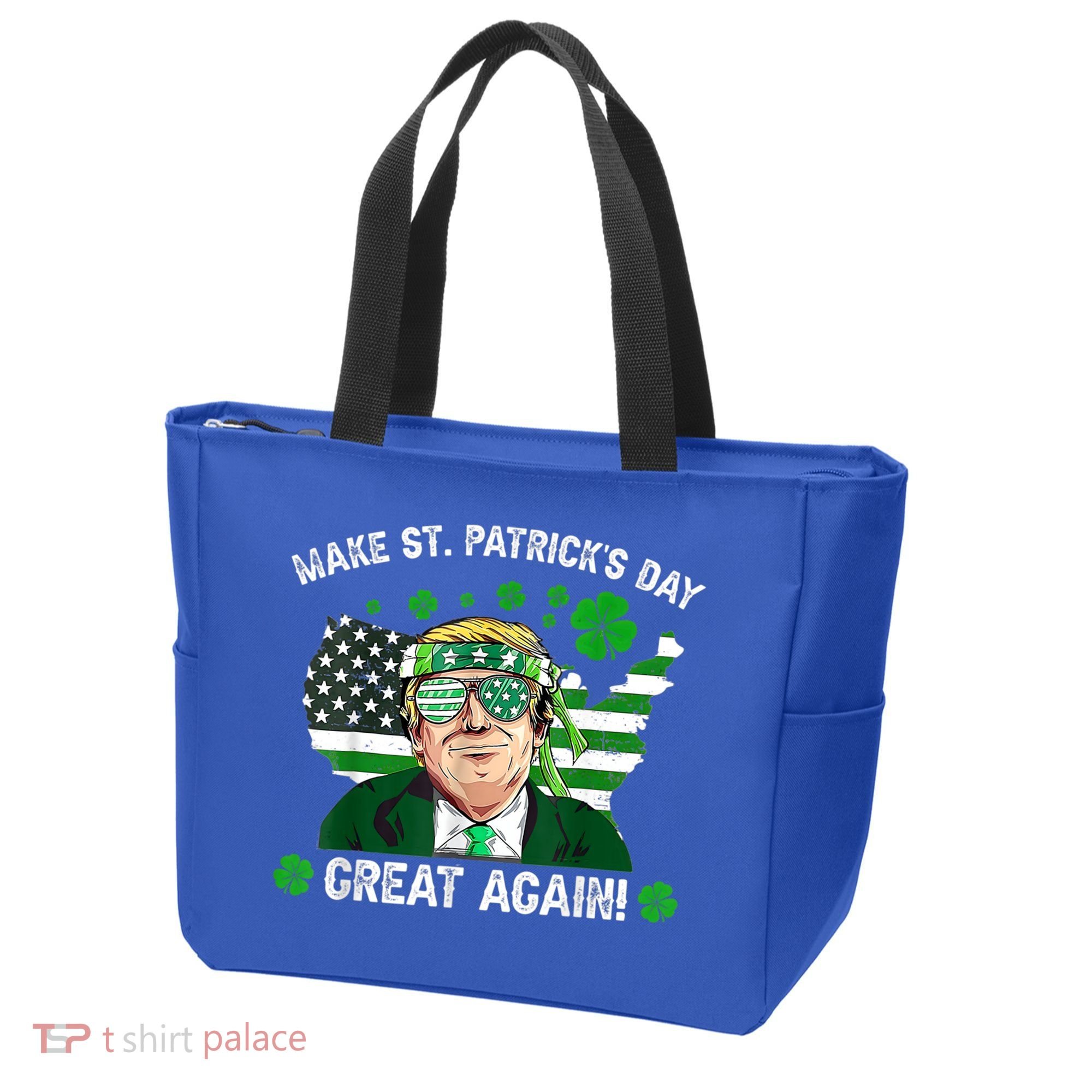 Make St Patrick's Day Great Again Trump Us Flag Irish Clover Gift Tote Bag