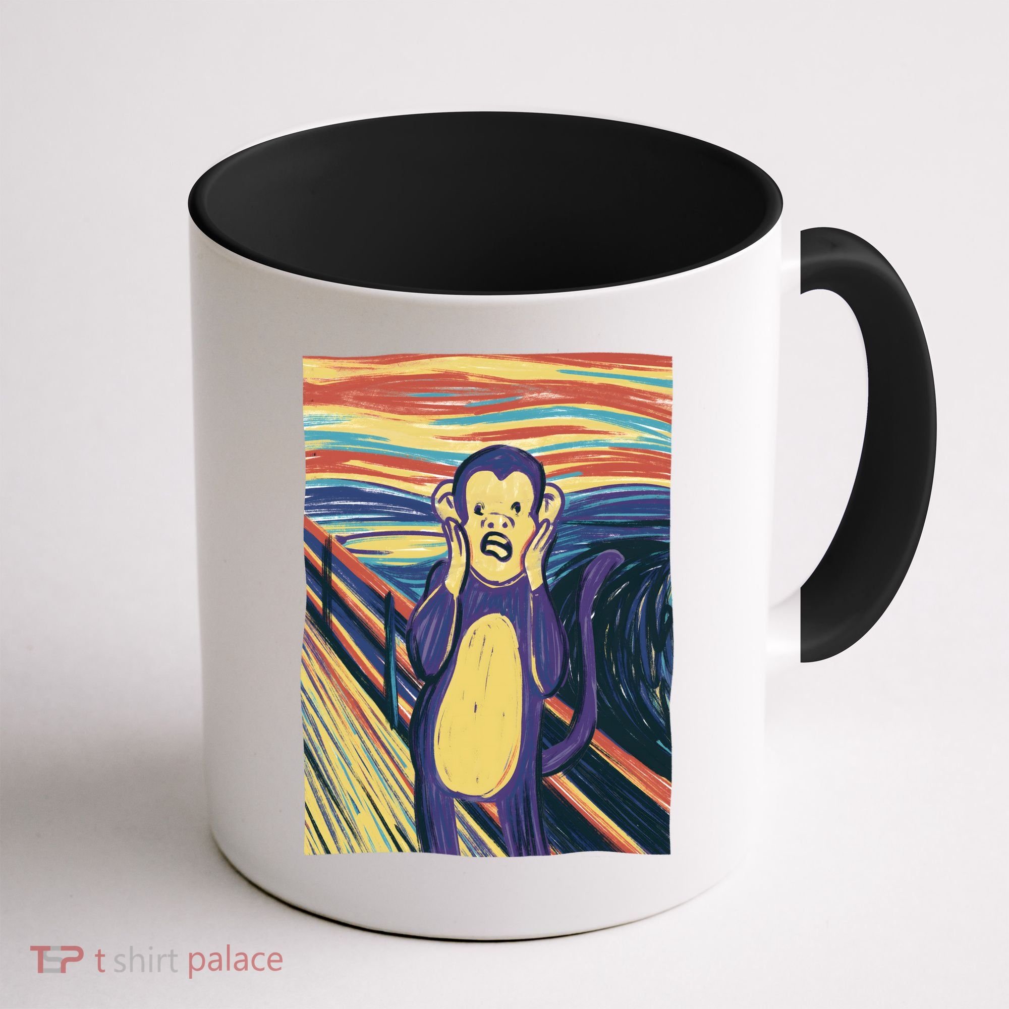 Monkey Screaming Painting Parody Coffee Mug