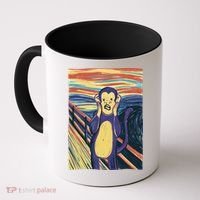 Monkey Screaming Painting Parody Coffee Mug thumb 0