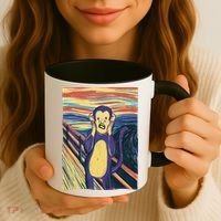 Monkey Screaming Painting Parody Coffee Mug thumb 3