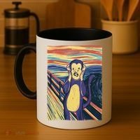 Monkey Screaming Painting Parody Coffee Mug thumb 4
