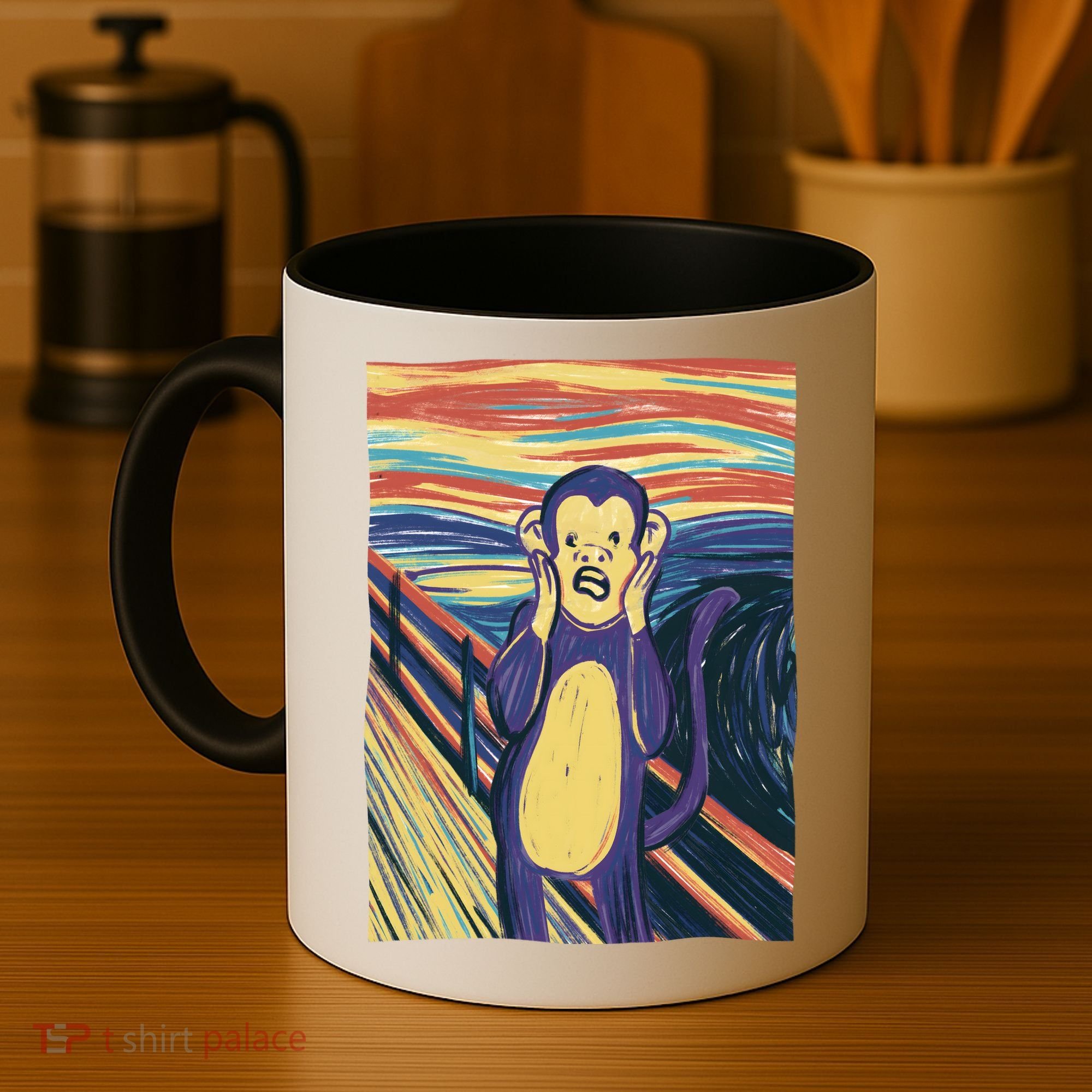 Monkey Screaming Painting Parody Coffee Mug