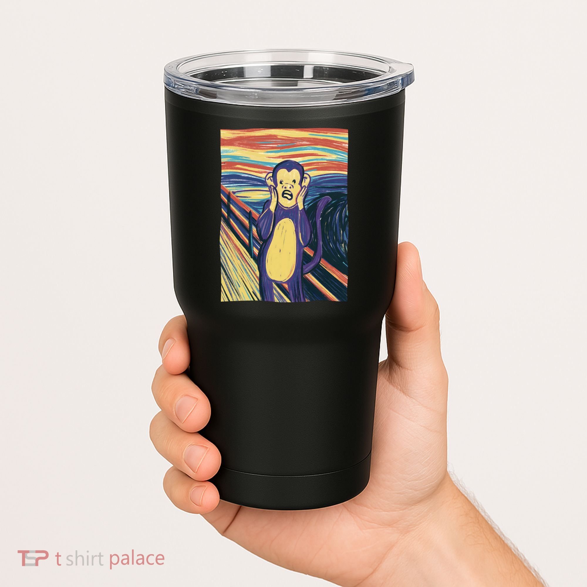 Monkey Screaming Painting Parody Tumbler