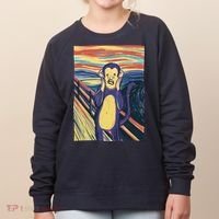 Monkey Screaming Painting Parody Women's Sweatshirt thumb 0
