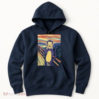 Monkey Screaming Painting Parody Hoodie