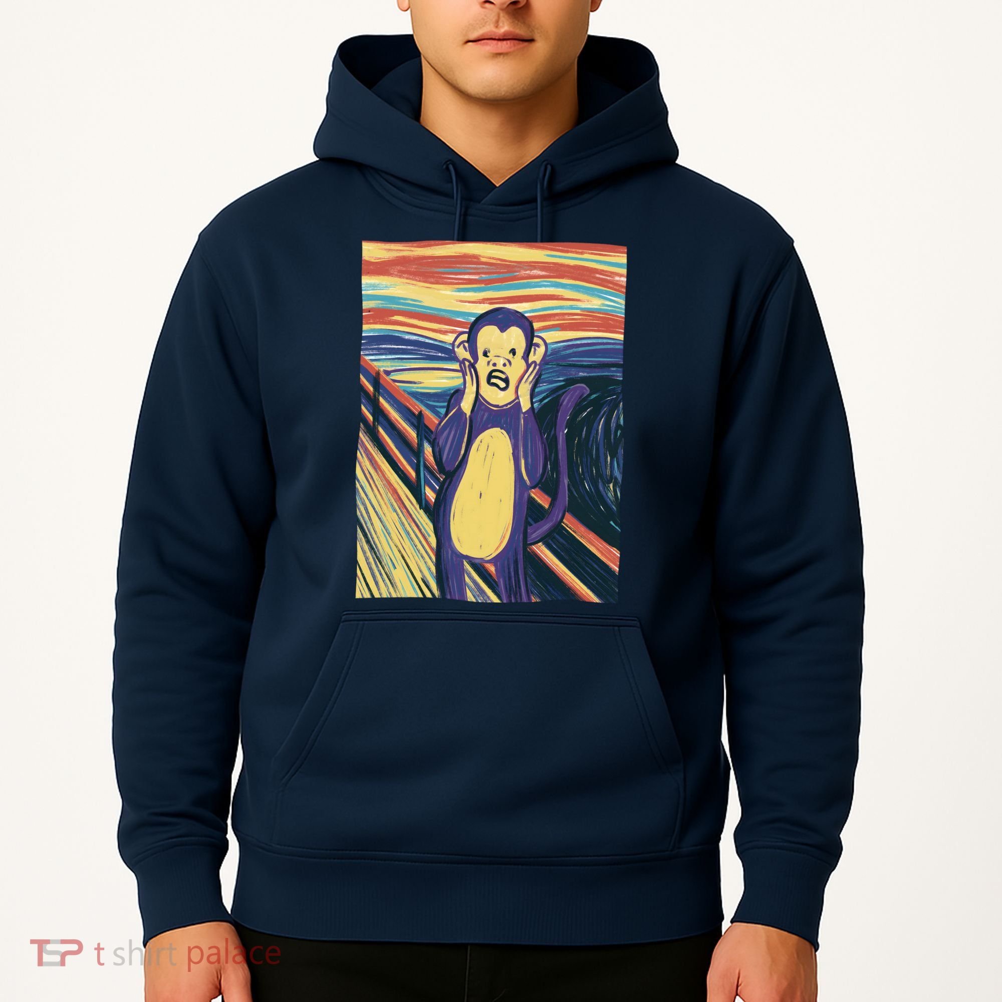 Monkey Screaming Painting Parody Hoodie