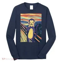 Monkey Screaming Painting Parody Long Sleeve Shirt thumb 0