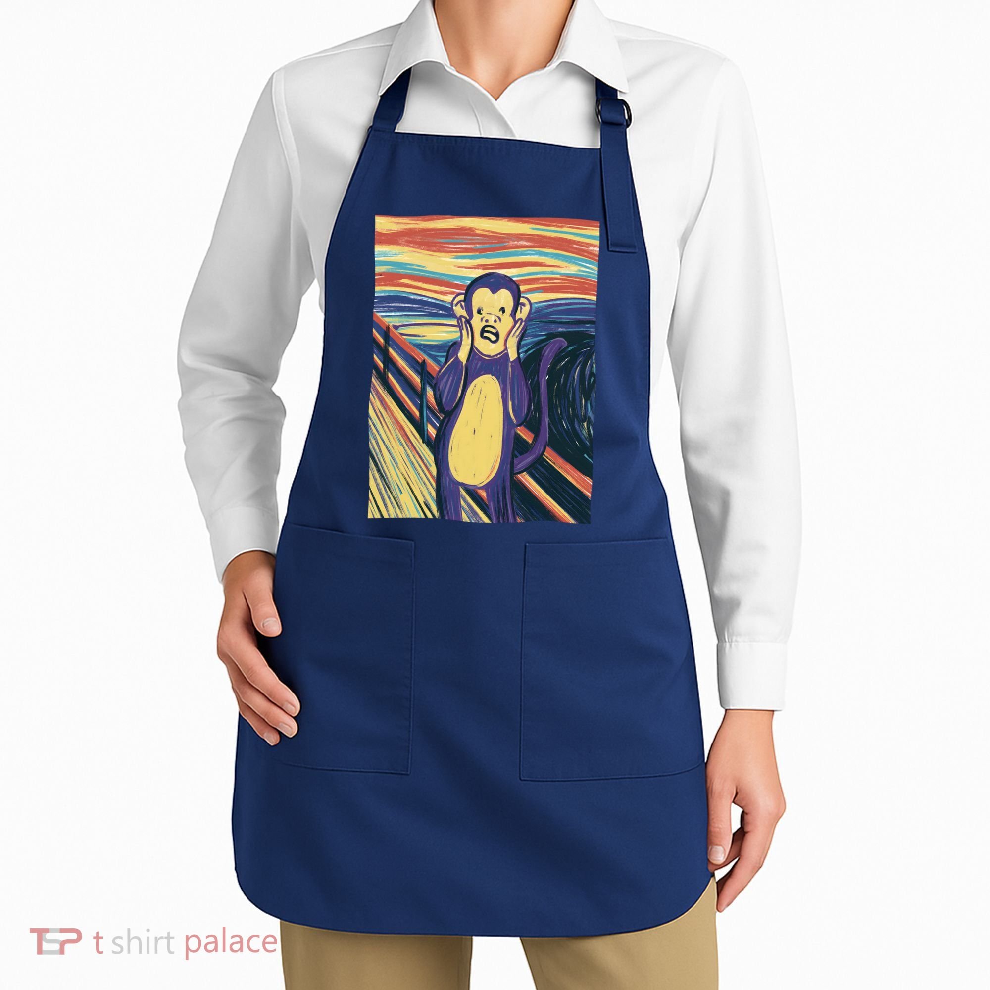 Monkey Screaming Painting Parody Apron