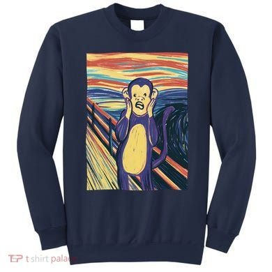 Monkey Screaming Painting Parody Sweatshirt