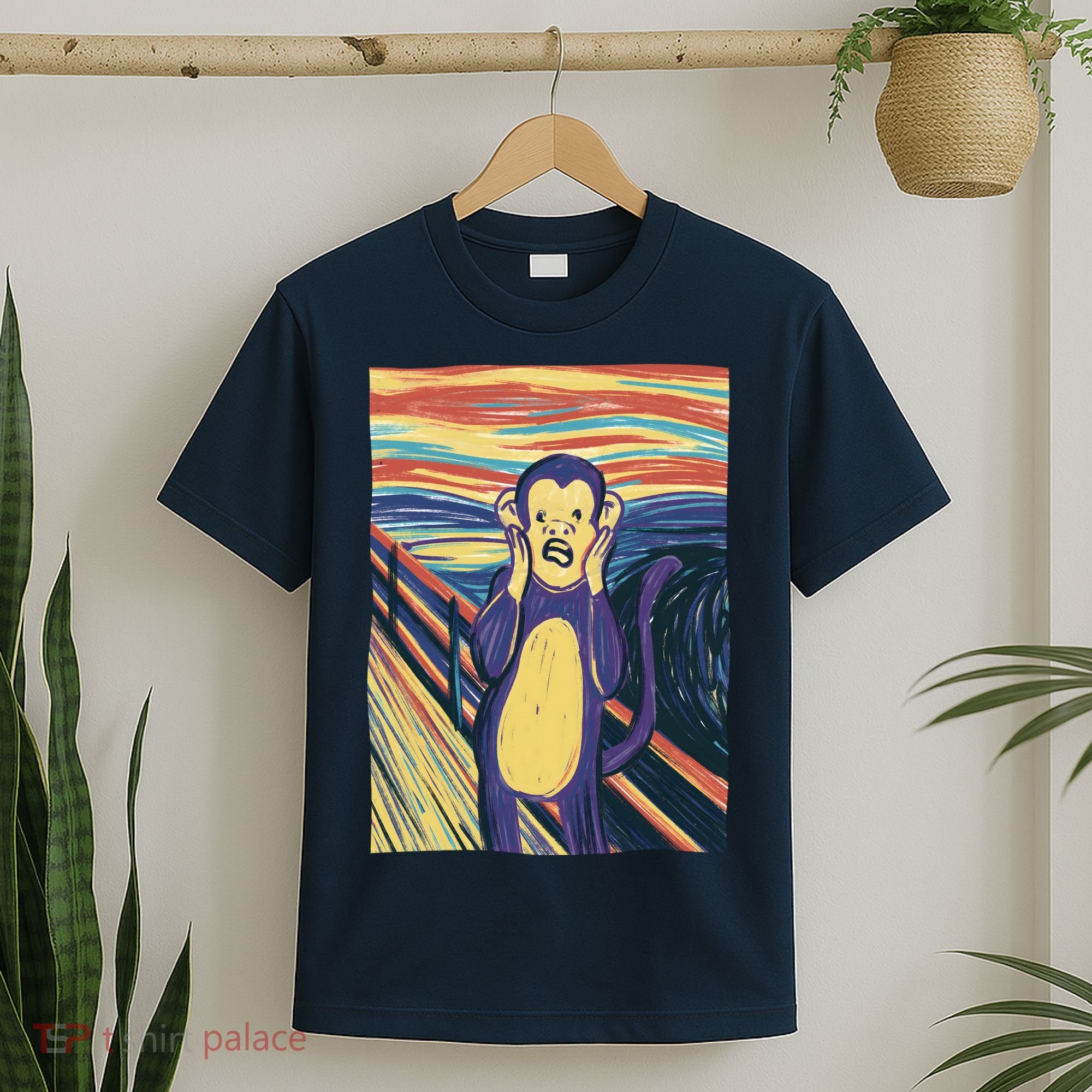 Monkey Screaming Painting Parody T-Shirt
